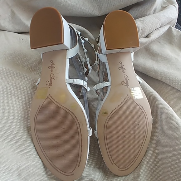 Spike White Gladiator Sandals - Picture 7 of 7